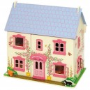 Dřevěný domeček pro panenky - růžový