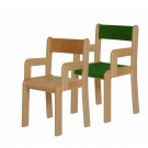 Buková židle s područkami, výška sedáku 26 cm (MD)