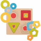 Vícevrstvé puzzle – geometrické tvary, 16 dílů