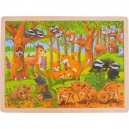Zvířecí děti v lese – dřevěné puzzle, 48 dílů