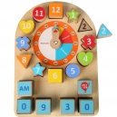 Hodiny a tvary - dřevěná naučná hrací deska