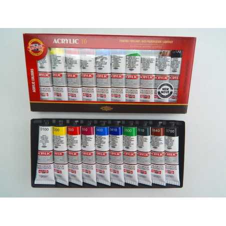Akrylové barvy 40 ml - 10 ks 