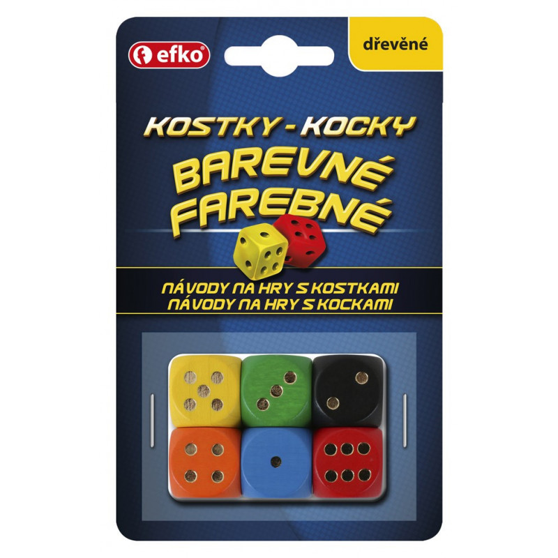 Barevné hrací dřevěné kostky