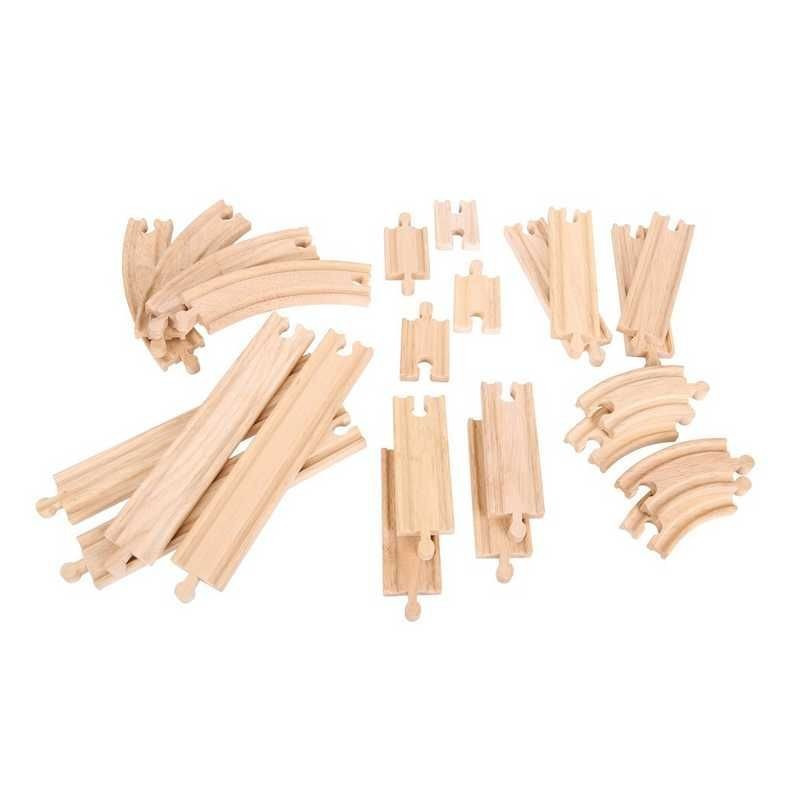 Dřevěné koleje vláčkodráhy - Set 24 dílů