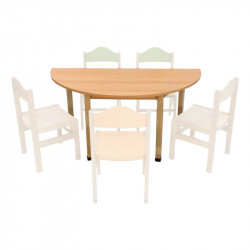 Stůl půlkruh pr. 120 cm, nastavitelnost 52/58/64 cm (02207V)