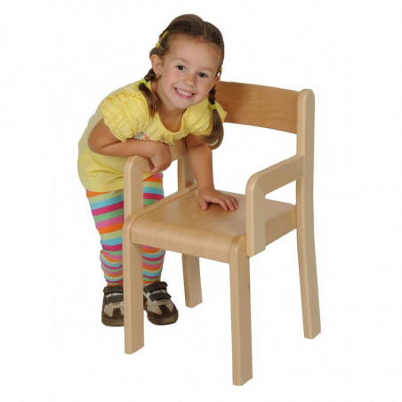 Buková židle s područkami, výška sedáku 22 cm
