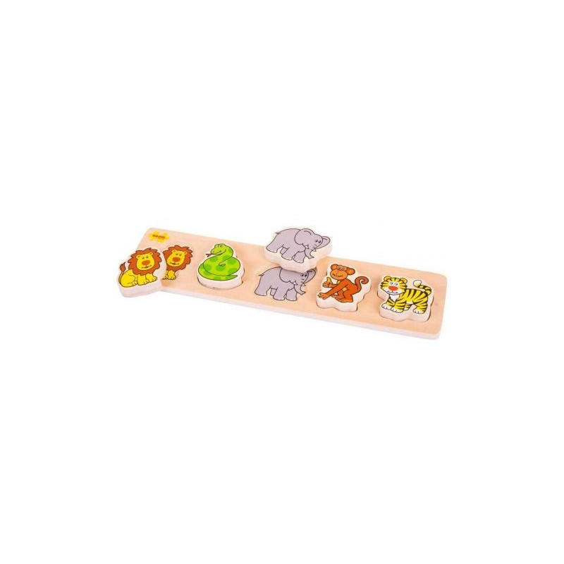 Dřevěné vkládací puzzle safari