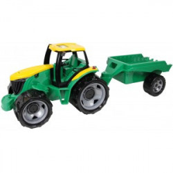 Traktor bez lžíce a bagru s přívěsem