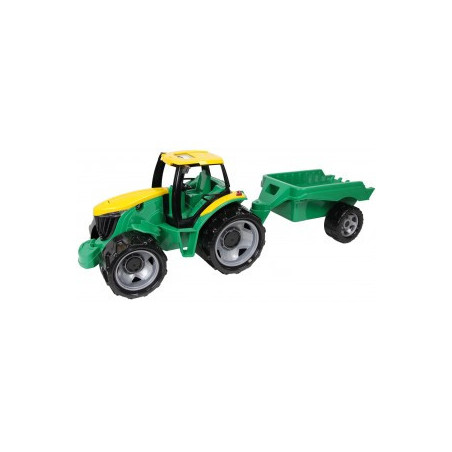 Traktor bez lžíce a bagru s přívěsem