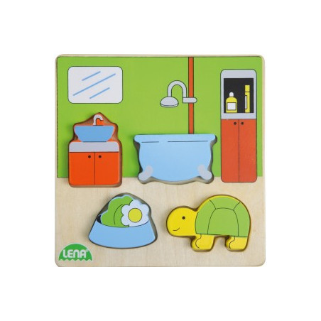 Dřevěné puzzle, koupelna﻿