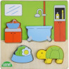 Dřevěné puzzle, koupelna﻿