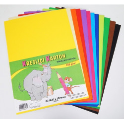 Kreslící karton - mix barev  A3/60ks/180g