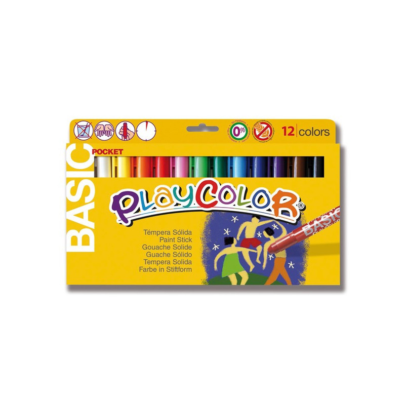 Pevná tempera BASIC - 12barev po 5g
