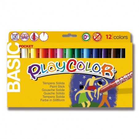 Pevná tempera BASIC - 12barev po 5g