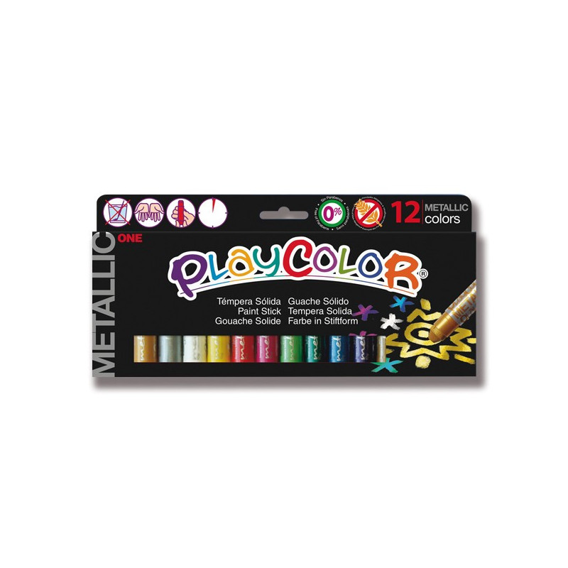 Pevná tempera METALICKÁ - 12 barev po 10g