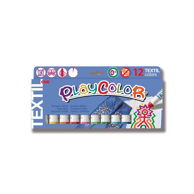Pevná tempera TEXTILNÍ - 12 barev po 10g