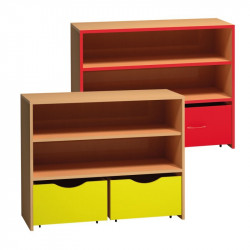 Skříňka s kontejnery a otevřenými policemi - 100x76x45 cm (02S451)