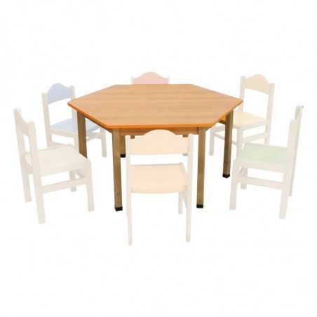 Stůl šestihran pr.120 cm - deska LTD