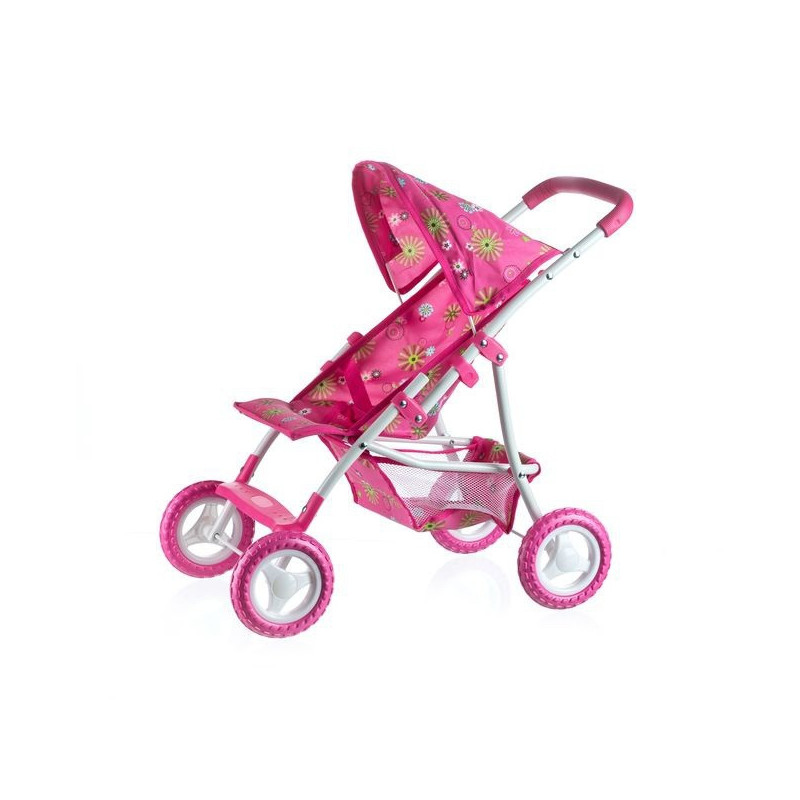 Kočárek pro panenky sportovní se stříškou kov/plast 58x36x62,5cm v krabici