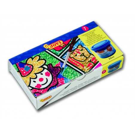 Kvašové temperové barvy 7 x 35 ml + štětec
