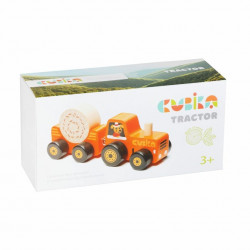 Traktor s vlekem - dřevěná skládačka s magnetem 3 díly
