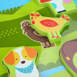 Zvířátka na farmě - dřevěné vkládací puzzle 6 dílků