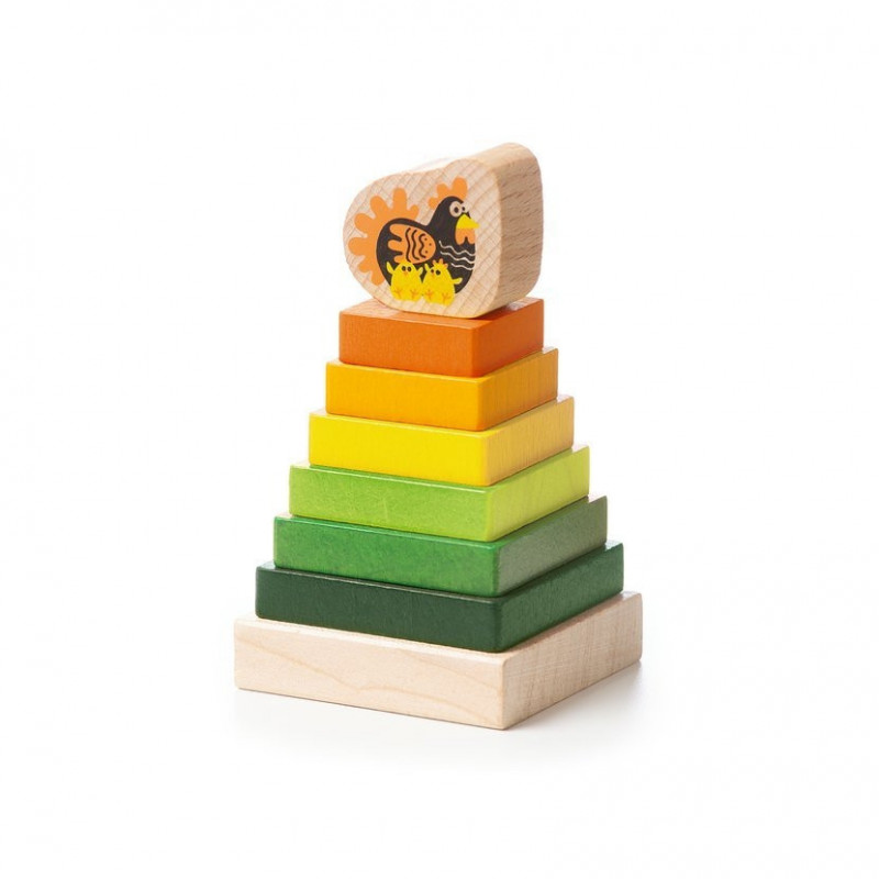 Barevná pyramida se slepičkou