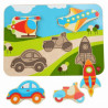 Dopravní prostředky - dřevěné vkládací puzzle 6 dílů