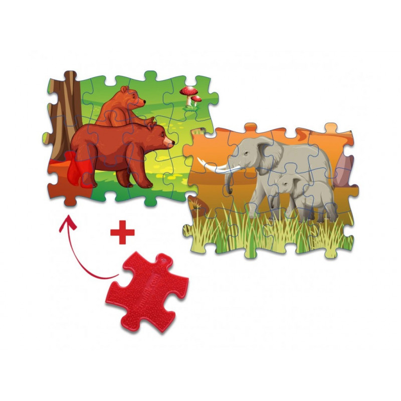 Oboustranné puzzle Muffík - Safari/ Les