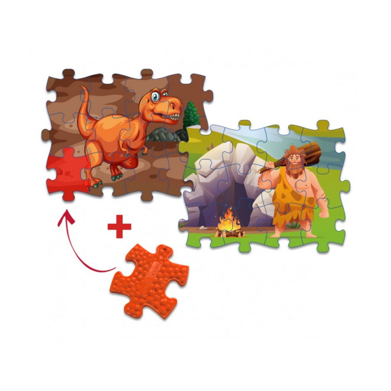 Oboustranné puzzle Muffík - Dinosauři/ Pravěk Oboustranné puzzle Muffík - Dinosauři/ Pravěk