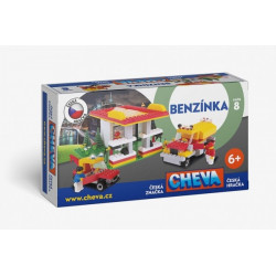Stavebnice CHEVA - Benzínová stanice plast 349ks v krabibi 35x19x9 cm