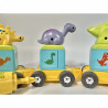 MALÝ KUTIL 2 v 1 Vláček s dinosaury a robot, šroubovací stavebnice 154 dílů