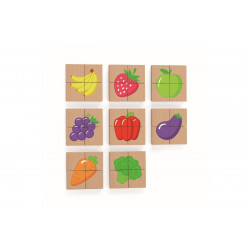 Dřevěné magnetické puzzle ovoce zelenina