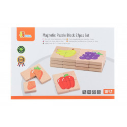Dřevěné magnetické puzzle ovoce zelenina