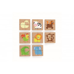 Dřevěné magnetické puzzle zvířátka