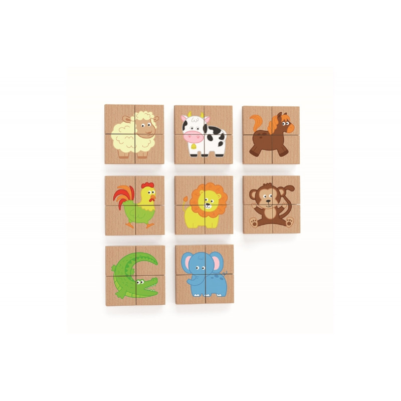 Dřevěné magnetické puzzle zvířátka