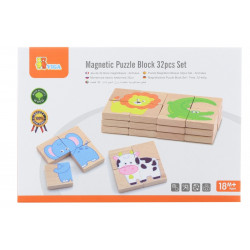 Dřevěné magnetické puzzle zvířátka