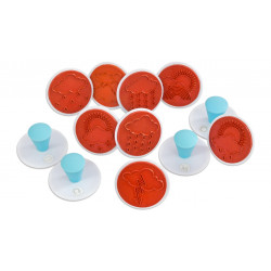 Set velkých dětských razítek Počasí, průměr 7,5 cm, 12 kusů