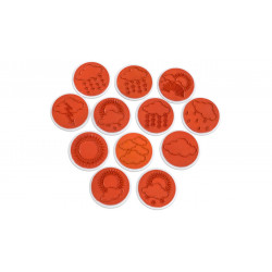 Set velkých dětských razítek Počasí, průměr 7,5 cm, 12 kusů