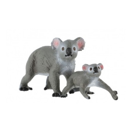 Koala medvídkovitý 2ks samice s mládětem 6cm 4cm