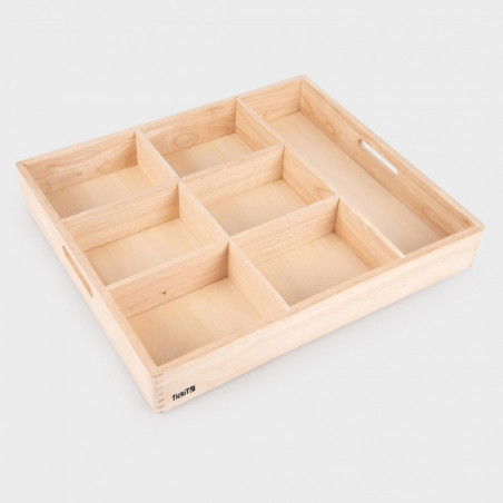 Dřevěná třídící box - 7 přihrádek