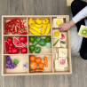 Dřevěná třídící box - 7 přihrádek