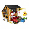 Auto servis 2 patra + 3 auta plast v krabici 59x39x15cm Wader
