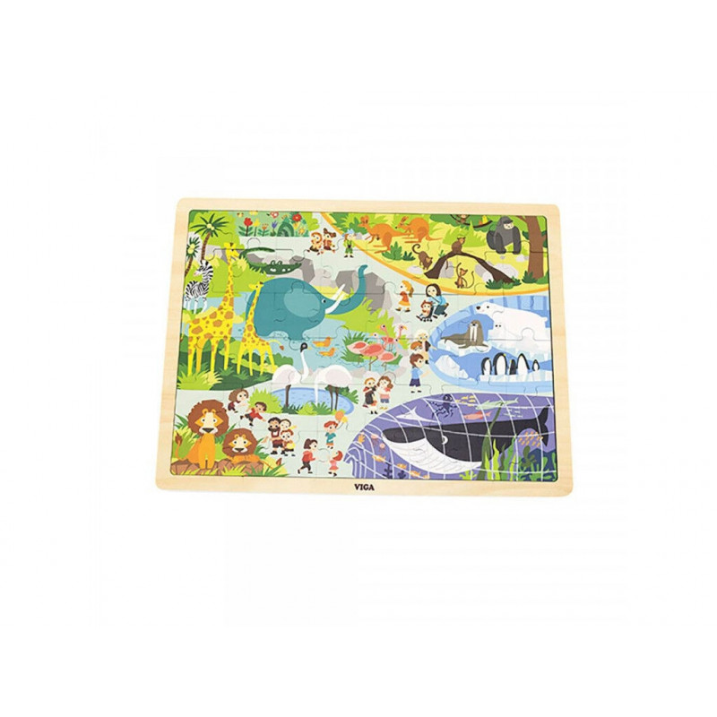 Dřevěné puzzle 48 dílků - Zoo Dřevěné puzzle 48 dílků - Zoo