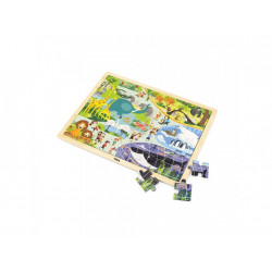 Dřevěné puzzle 48 dílků - Zoo