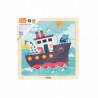 Dřevěné puzzle 9 dílků - loď