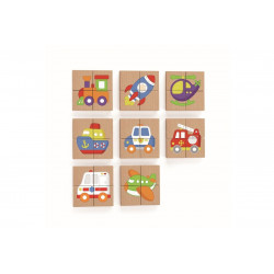  Dřevěné magnetické puzzle - dopravní prostředky