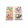  Dřevěné magnetické puzzle - dopravní prostředky