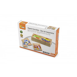  Dřevěné magnetické puzzle - dopravní prostředky
