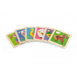 Dřevěné puzzle 4 dílky - kůň